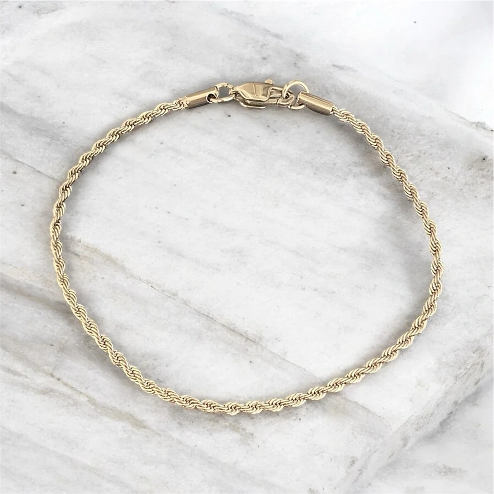Rope Stainless Steel 8 inch 2.5mm width bracelet - Silver